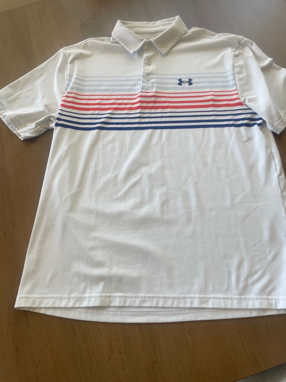 Bundle of 2 Large Under Armour The Playoff Polo white with colored stripes - Picture 2 of 5